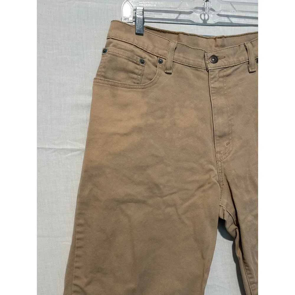 Levis 569 Loose Straight Khaki Tan Denim Shorts Mens 34 Stretch Cotton 7125737
